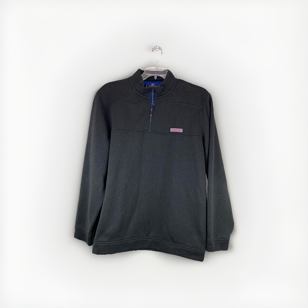Vineyard Vines Mens XXL Charcoal Gray Heather 1/4 Zip Pullover Mock Neck Sweater